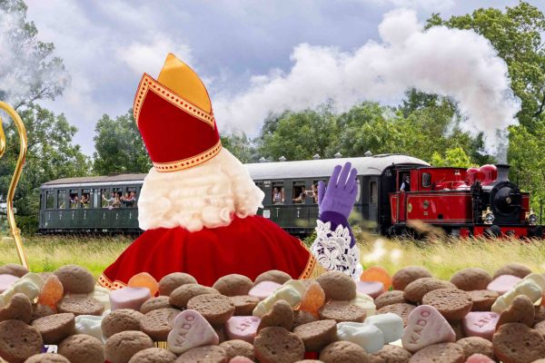 Sinterklaas met trein en pepernoten kopie